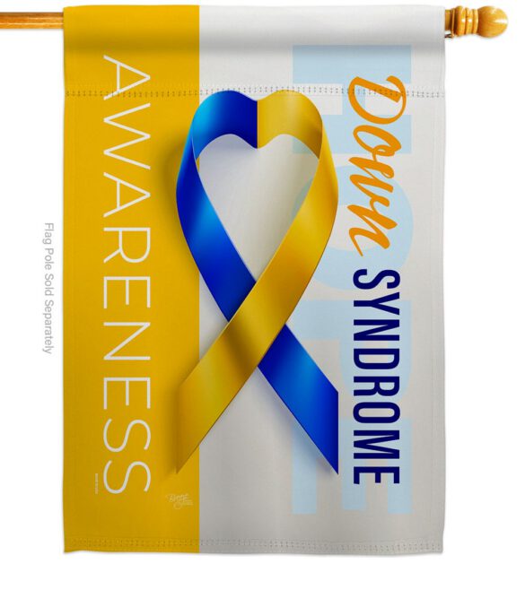 Down Syndrome Awareness - Support Inspirational Vertical Impressions Decorative Flags HG115210 Made In USA - Image 2