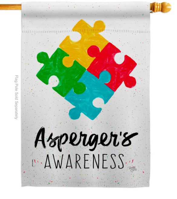 Asperger's Awarness - Support Inspirational Vertical Impressions Decorative Flags HG115213 Made In USA - Image 3