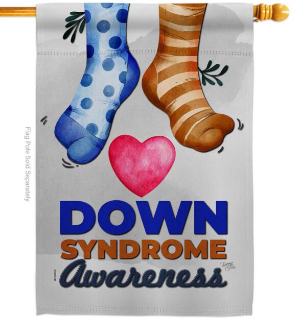 Down Syndrome Awareness - Support Inspirational Vertical Impressions Decorative Flags HG115215 Made In USA - Image 2