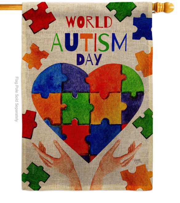 Autism Day - Support Inspirational Vertical Impressions Decorative Flags HG115232 Made In USA - Image 13