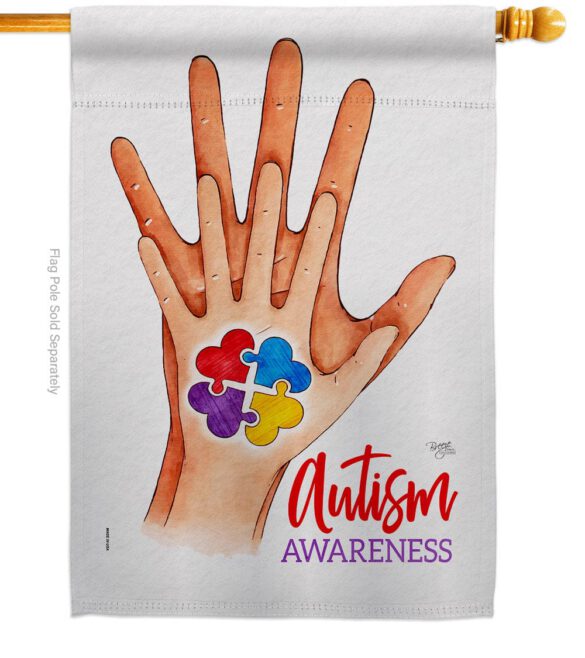Asperger Day - Support Inspirational Vertical Impressions Decorative Flags HG115233 Made In USA - Image 3