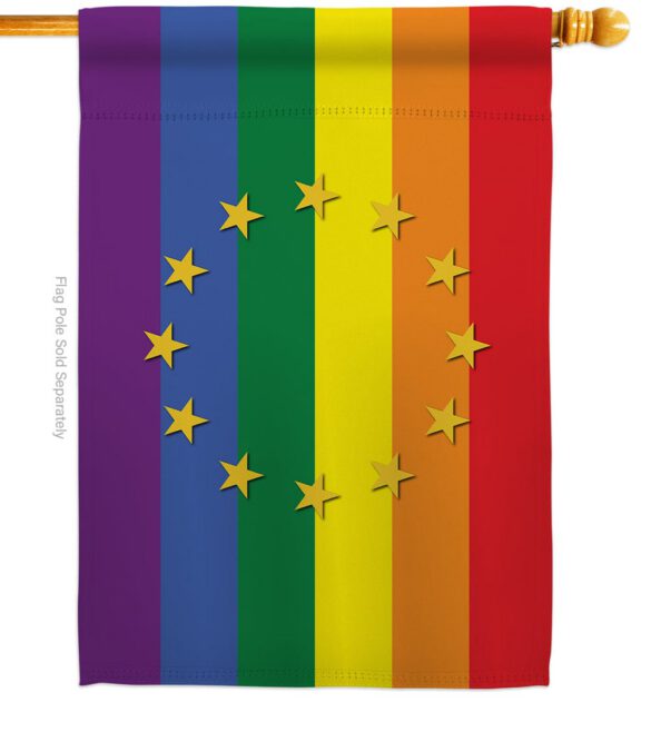 European Union Pride - Support Inspirational Vertical Impressions Decorative Flags HG148671 Made In USA - Image 2