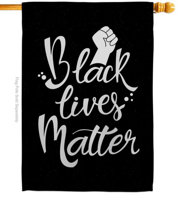 BLM Solidarity - Support Inspirational Vertical Impressions Decorative Flags HG170054 Made In USA - Image 2
