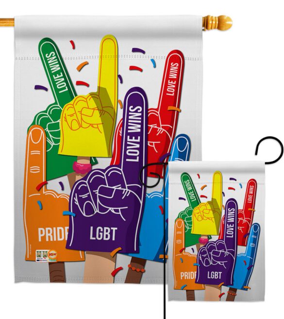 #1 Love Wins - Support Inspirational Vertical Impressions Decorative Flags HG115157 Made In USA