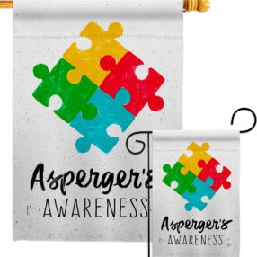 Asperger's Awarness - Support Inspirational Vertical Impressions Decorative Flags HG115213 Made In USA