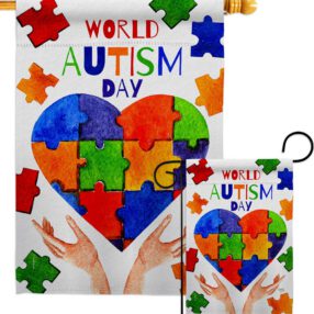 Autism Day - Support Inspirational Vertical Impressions Decorative Flags HG115232 Made In USA