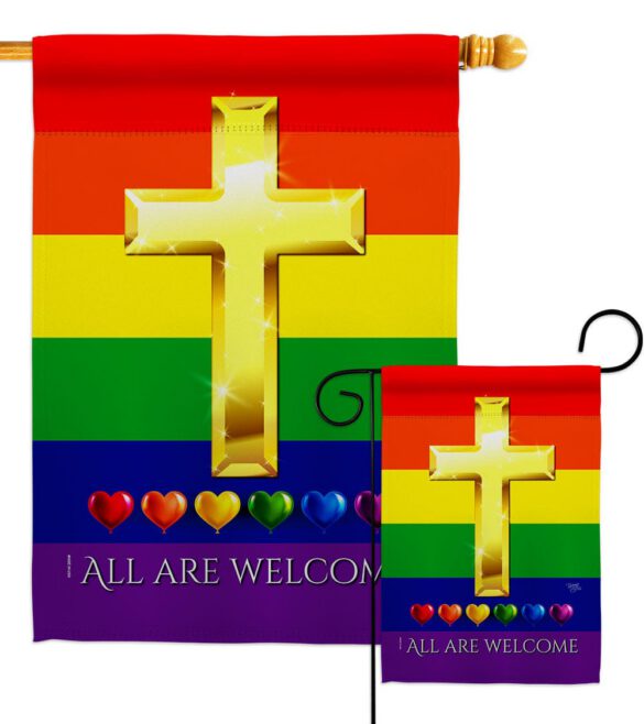 All Are Welcome - Support Inspirational Vertical Impressions Decorative Flags HG115248 Made In USA