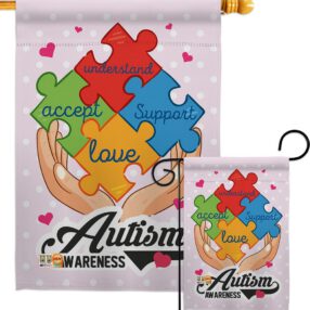 Autism Awareness Support - Support Inspirational Vertical Impressions Decorative Flags HG137046 Made In USA