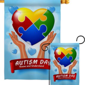 Autism Day - Support Inspirational Vertical Impressions Decorative Flags HG192440 Made In USA