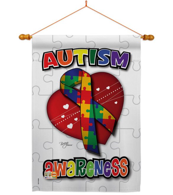 Autism Awareness - Support Inspirational Vertical Impressions Decorative Flags HG115085 Made In USA - Image 15