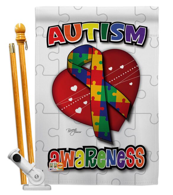 Autism Awareness - Support Inspirational Vertical Impressions Decorative Flags HG115085 Made In USA - Image 6