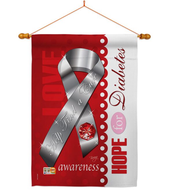 Diabetes - Support Inspirational Vertical Impressions Decorative Flags HG115097 Made In USA - Image 14