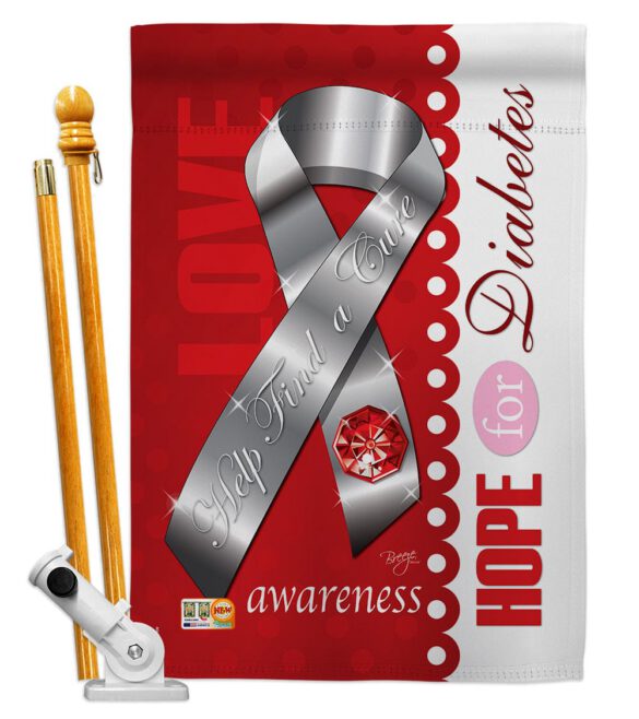 Diabetes - Support Inspirational Vertical Impressions Decorative Flags HG115097 Made In USA - Image 5