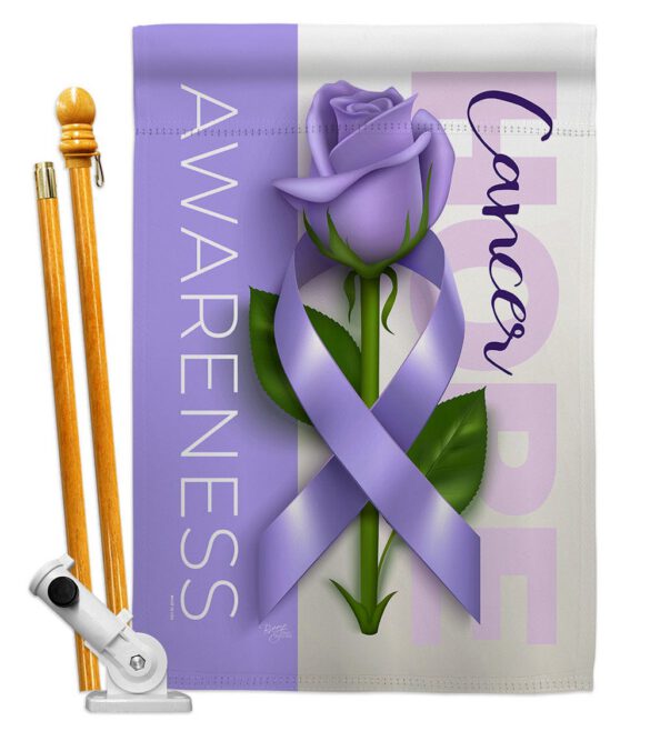 Cancer Awareness World Day - Support Inspirational Vertical Impressions Decorative Flags HG115208 Made In USA - Image 5