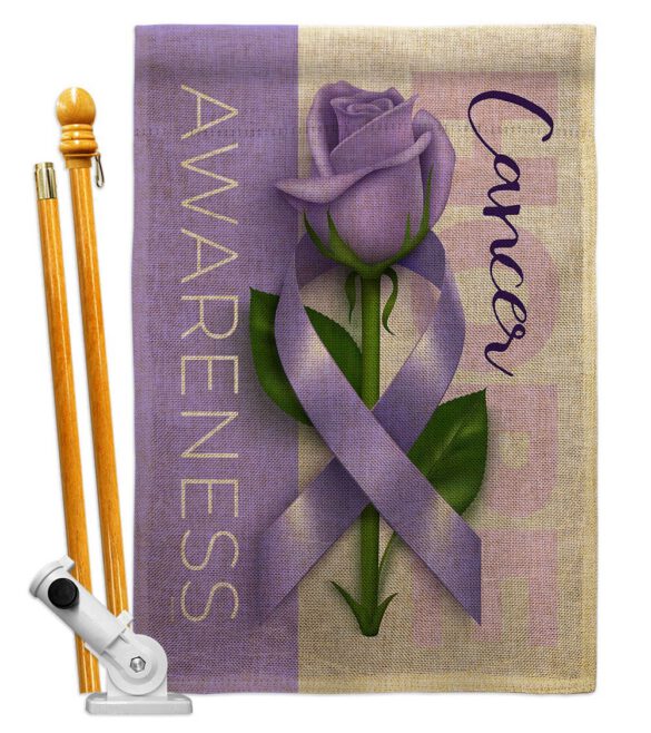 Cancer Awareness World Day - Support Inspirational Vertical Impressions Decorative Flags HG115208 Made In USA - Image 15