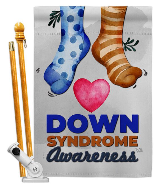 Down Syndrome Awareness - Support Inspirational Vertical Impressions Decorative Flags HG115215 Made In USA - Image 5