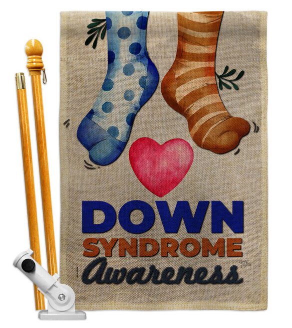 Down Syndrome Awareness - Support Inspirational Vertical Impressions Decorative Flags HG115215 Made In USA - Image 15