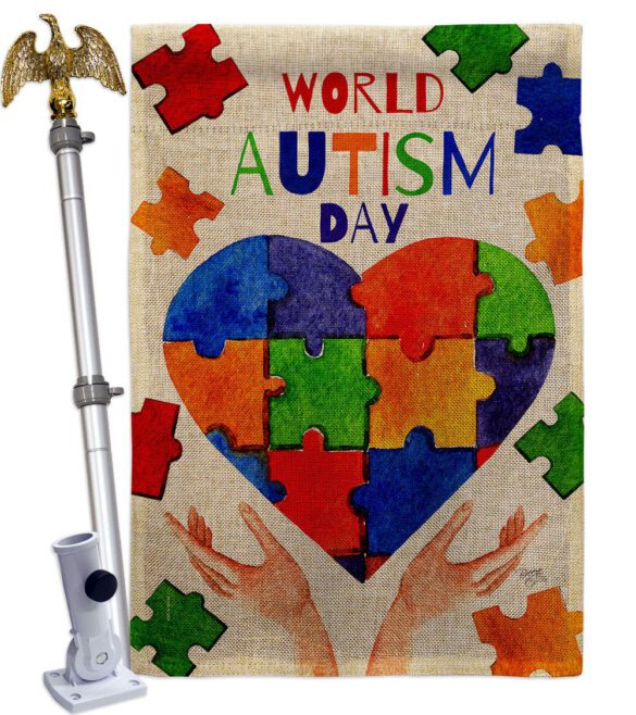 Autism Day - Support Inspirational Vertical Impressions Decorative Flags HG115232 Made In USA - Image 20