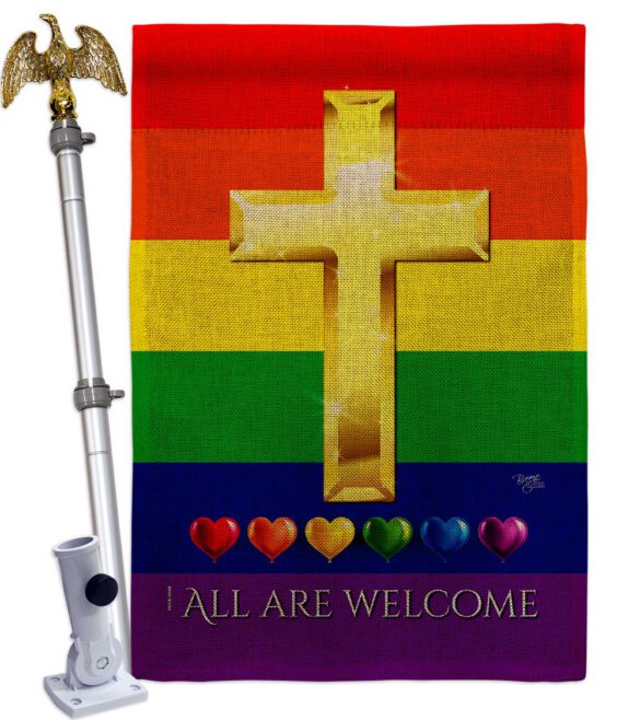 All Are Welcome - Support Inspirational Vertical Impressions Decorative Flags HG115248 Made In USA - Image 20