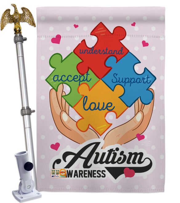 Autism Awareness Support - Support Inspirational Vertical Impressions Decorative Flags HG137046 Made In USA - Image 14