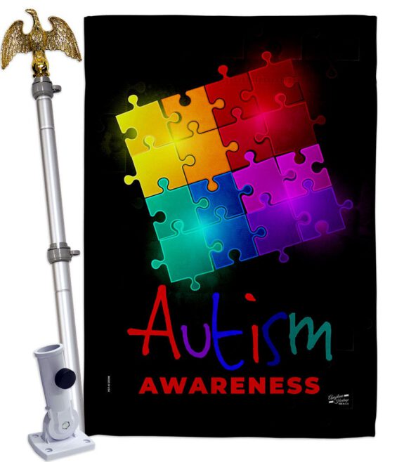 Autism Puzzle - Support Inspirational Vertical Impressions Decorative Flags HG137486 Made In USA - Image 10
