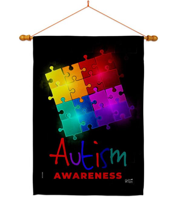 Autism Puzzle - Support Inspirational Vertical Impressions Decorative Flags HG137486 Made In USA - Image 11