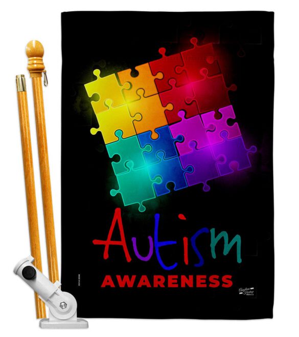 Autism Puzzle - Support Inspirational Vertical Impressions Decorative Flags HG137486 Made In USA - Image 6
