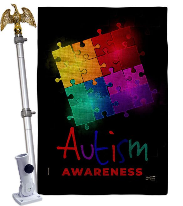 Autism Puzzle - Support Inspirational Vertical Impressions Decorative Flags HG137486 Made In USA - Image 20