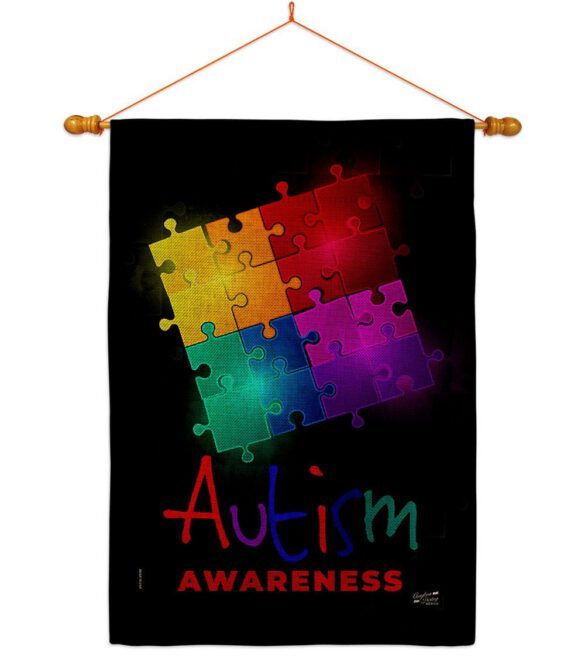 Autism Puzzle - Support Inspirational Vertical Impressions Decorative Flags HG137486 Made In USA - Image 21