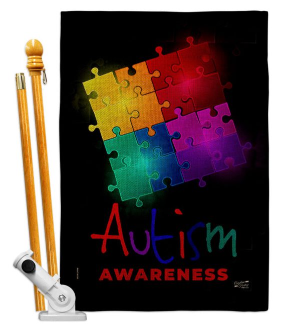 Autism Puzzle - Support Inspirational Vertical Impressions Decorative Flags HG137486 Made In USA - Image 16