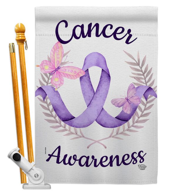 Cancer Awareness - Support Inspirational Vertical Impressions Decorative Flags HG192437 Made In USA - Image 5