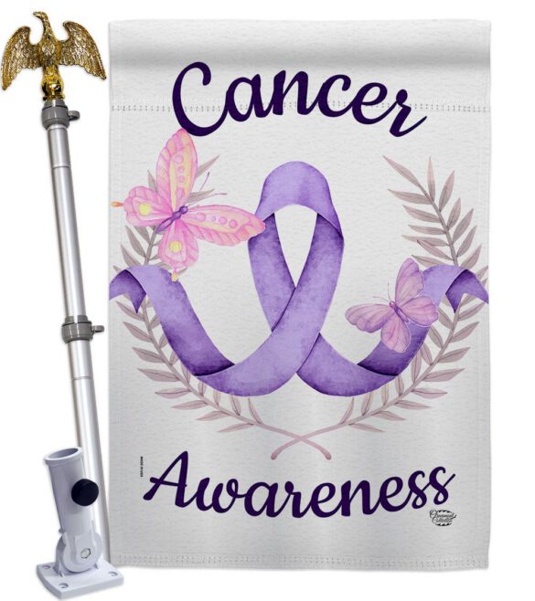 Cancer Awareness - Support Inspirational Vertical Impressions Decorative Flags HG192437 Made In USA - Image 9