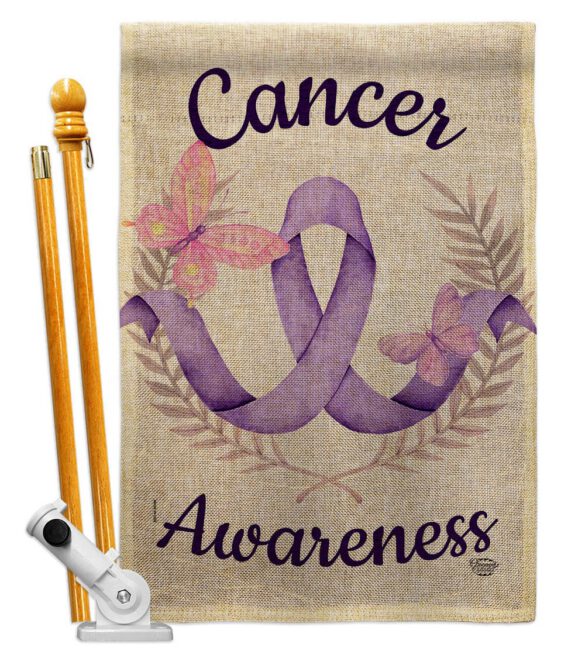 Cancer Awareness - Support Inspirational Vertical Impressions Decorative Flags HG192437 Made In USA - Image 15