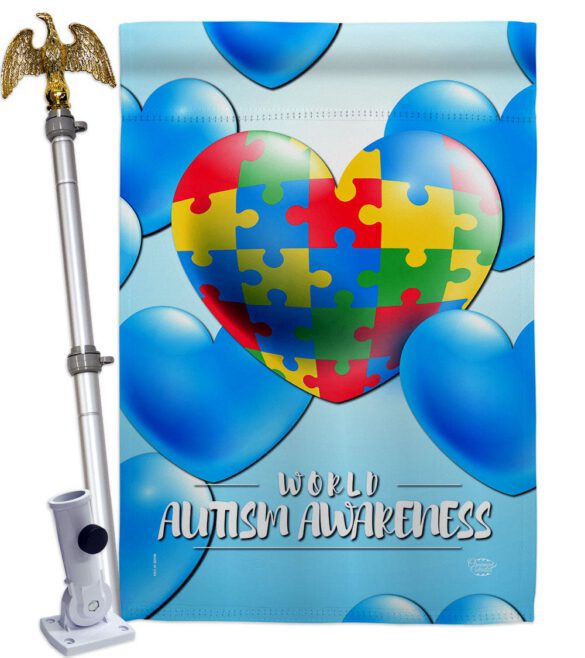 Heart Autism - Support Inspirational Vertical Impressions Decorative Flags HG192533 Made In USA - Image 9