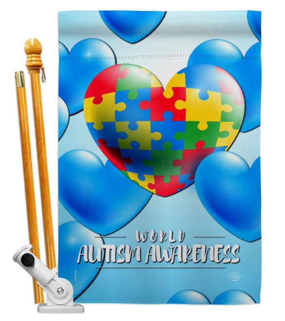 Heart Autism - Support Inspirational Vertical Impressions Decorative Flags HG192533 Made In USA - Image 5