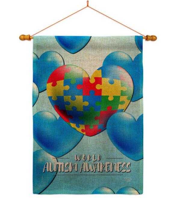 Heart Autism - Support Inspirational Vertical Impressions Decorative Flags HG192533 Made In USA - Image 20