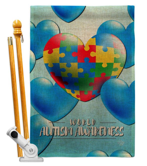 Heart Autism - Support Inspirational Vertical Impressions Decorative Flags HG192533 Made In USA - Image 15