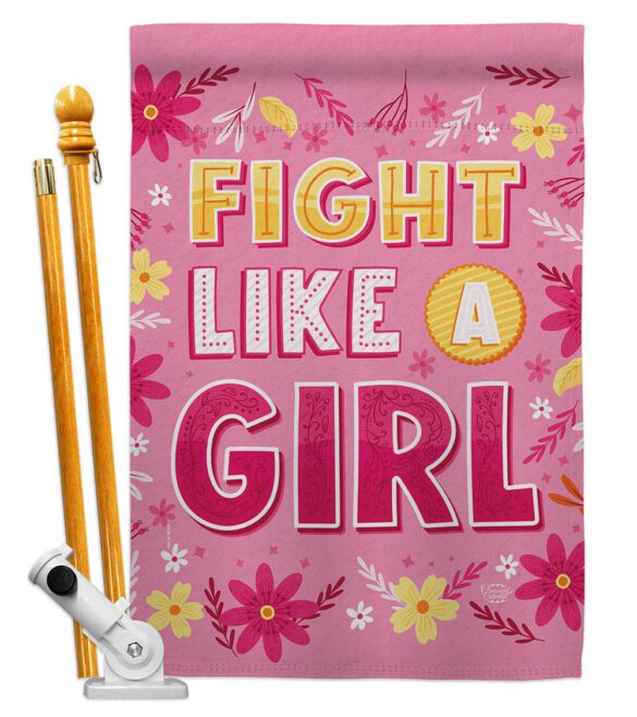 Fight Like Girl - Support Inspirational Vertical Impressions Decorative Flags HG192627 Made In USA - Image 5