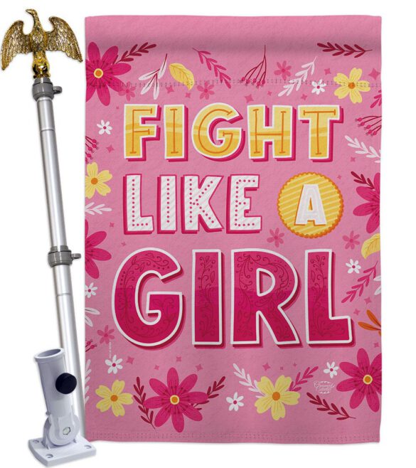 Fight Like Girl - Support Inspirational Vertical Impressions Decorative Flags HG192627 Made In USA - Image 9