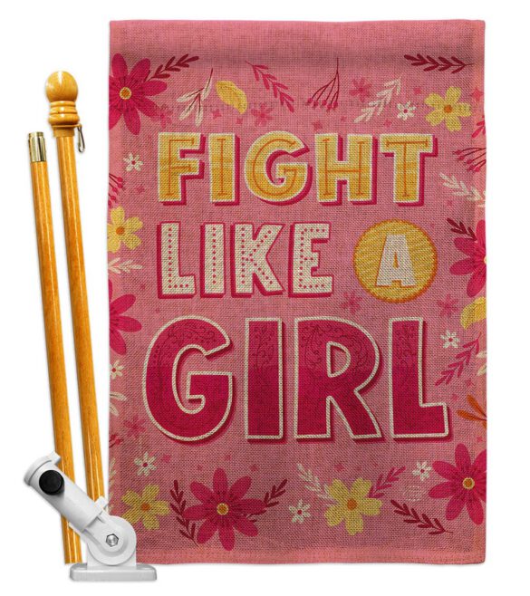 Fight Like Girl - Support Inspirational Vertical Impressions Decorative Flags HG192627 Made In USA - Image 15