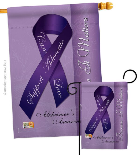 Alzheimer's - Support Inspirational Vertical Impressions Decorative Flags HG115093 Made In USA - Image 4