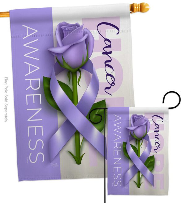 Cancer Awareness World Day - Support Inspirational Vertical Impressions Decorative Flags HG115208 Made In USA - Image 3