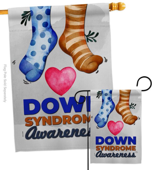 Down Syndrome Awareness - Support Inspirational Vertical Impressions Decorative Flags HG115215 Made In USA - Image 3