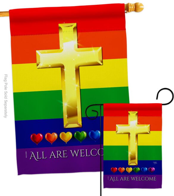 All Are Welcome - Support Inspirational Vertical Impressions Decorative Flags HG115248 Made In USA - Image 4