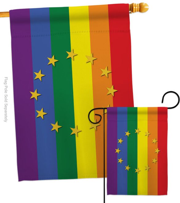 European Union Pride - Support Inspirational Vertical Impressions Decorative Flags HG148671 Made In USA - Image 3