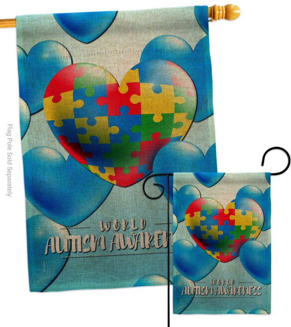 Heart Autism - Support Inspirational Vertical Impressions Decorative Flags HG192533 Made In USA - Image 13