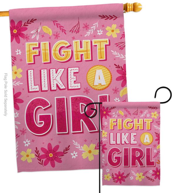 Fight Like Girl - Support Inspirational Vertical Impressions Decorative Flags HG192627 Made In USA - Image 3