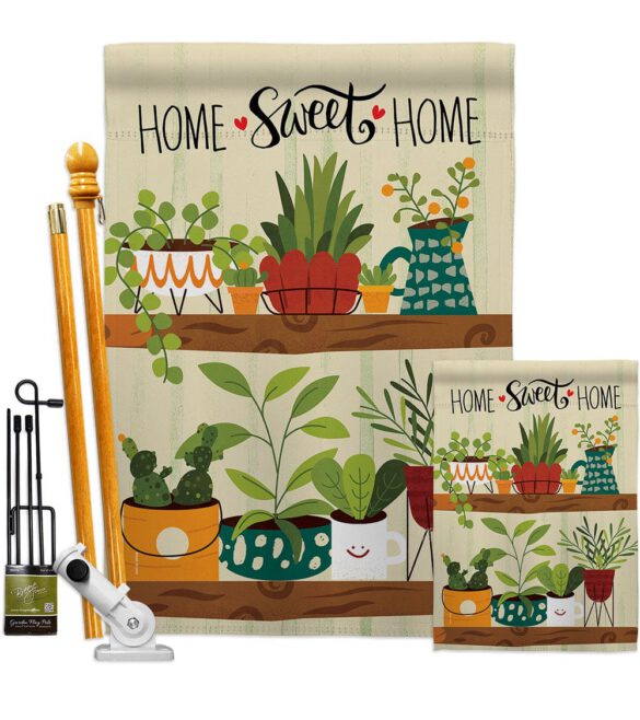 Group Plants - Sweet Home Inspirational Vertical Impressions Decorative Flags HG100086 Made In USA - Image 6