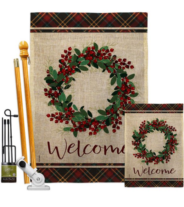 Berries Wreath - Sweet Home Inspirational Vertical Impressions Decorative Flags HG170026 Made In USA - Image 18