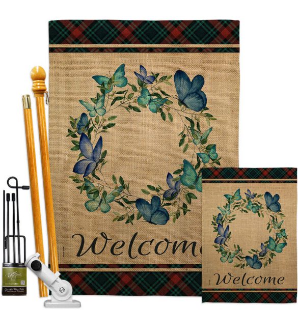 Butterflies Wreath - Sweet Home Inspirational Vertical Impressions Decorative Flags HG170029 Made In USA - Image 6